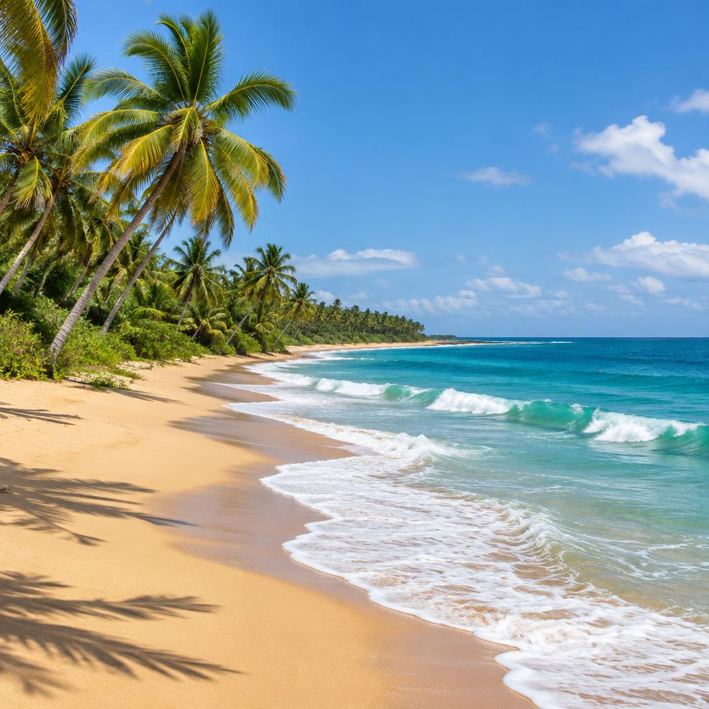 Illustrative coastline, not an identified Liberian destination